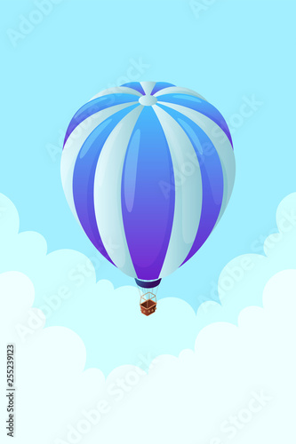 Isometric hot air balloon