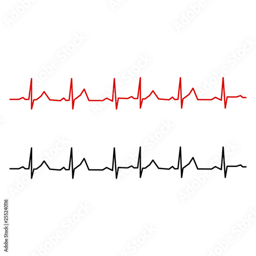 Heartbeat line icon. Heart rhytm. ECG. Electro Cardiogram. Vector illustration isolated on white background.
