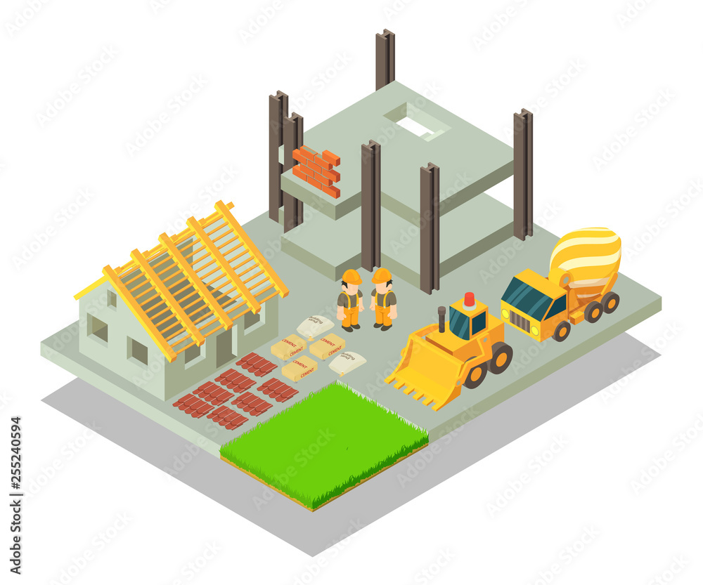 Fototapeta premium Creation concept banner. Isometric banner of creation vector concept for web, giftcard and postcard
