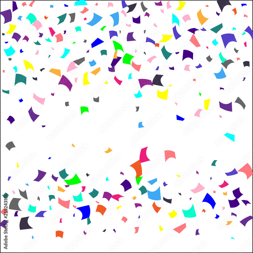 Colorful confetti on white background. Colorful confetti on white background.