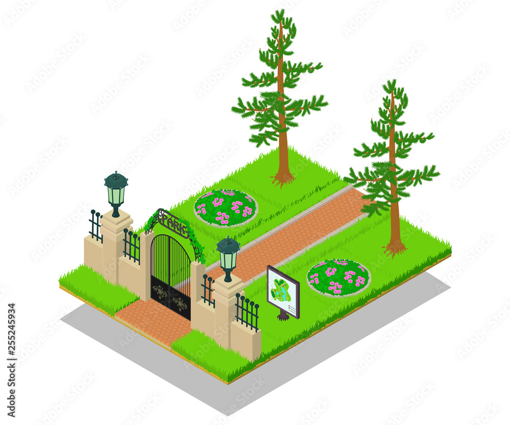 Alleyway concept banner. Isometric banner of alleyway vector concept for web, giftcard and postcard