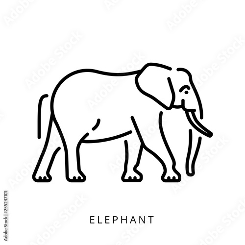 Elephant outline logo minimalistic logo  simple vector illustration of the elephant.