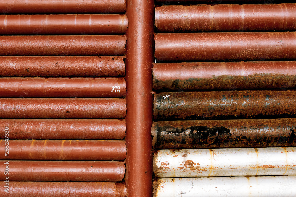background of steel pipes
