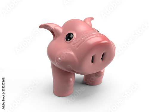 A funny and glossy pig character. 3D render