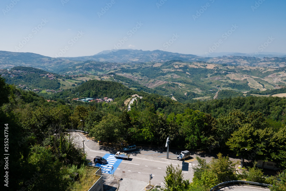 Panoramic view of the  valleys surrounding San Marino.