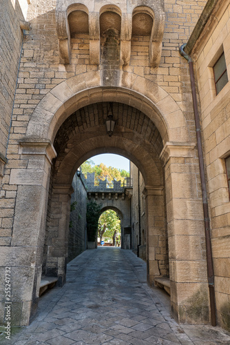 San marino gate in medieval castle wall © emiliano