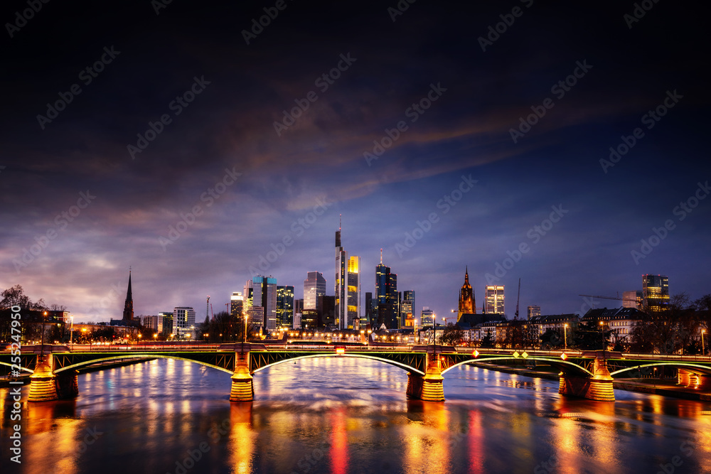 Frankfurt am Main at night, Germany