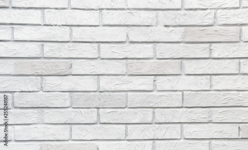 Modern white brick wall texture for background