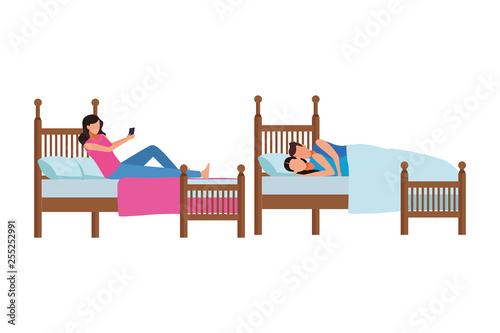 twin dormitory and couple coodle bed