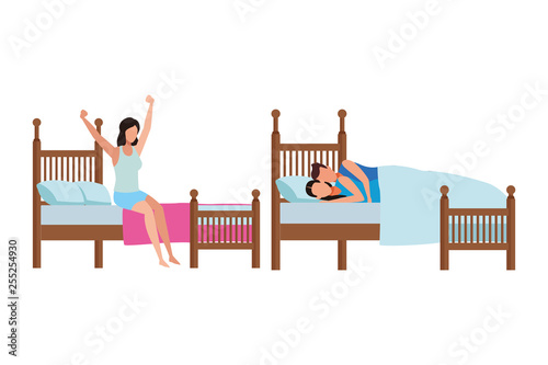 twin dormitory and couple coodle bed