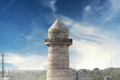 Minaret of renovated Abdiaziz Mosque in Mogadishu, Somalia