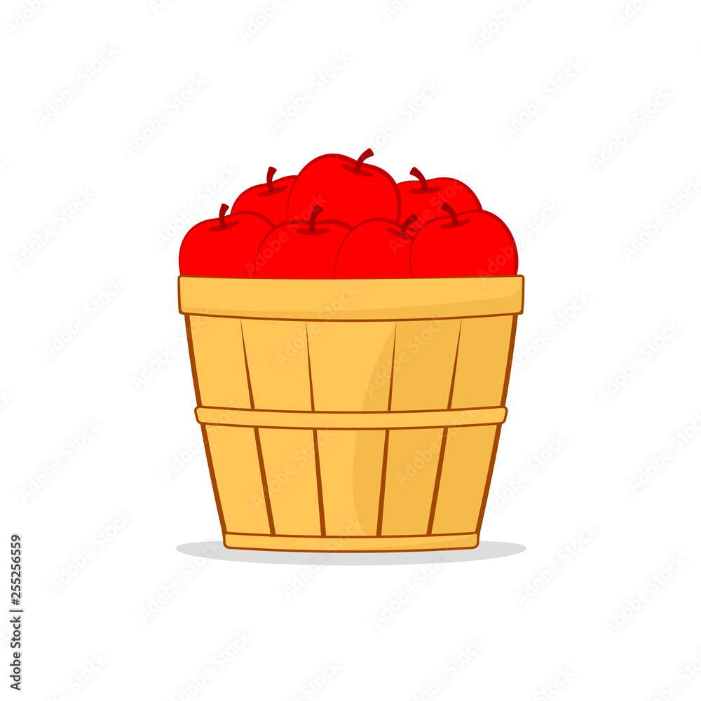 Bushel of apples icon. Clipart image isolated on white background Stock