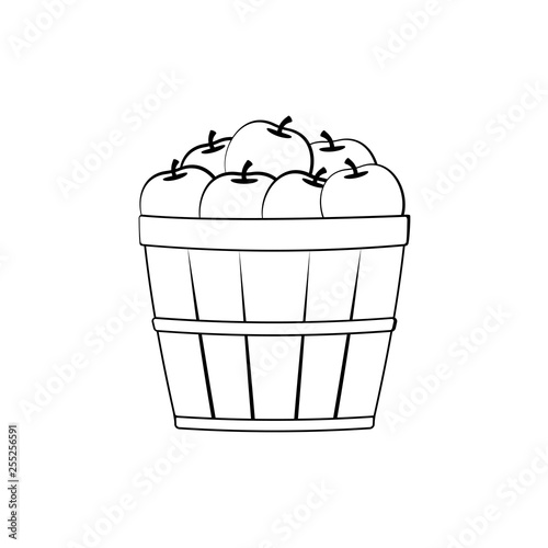 Bushel of apples icon. Clipart image isolated on white background