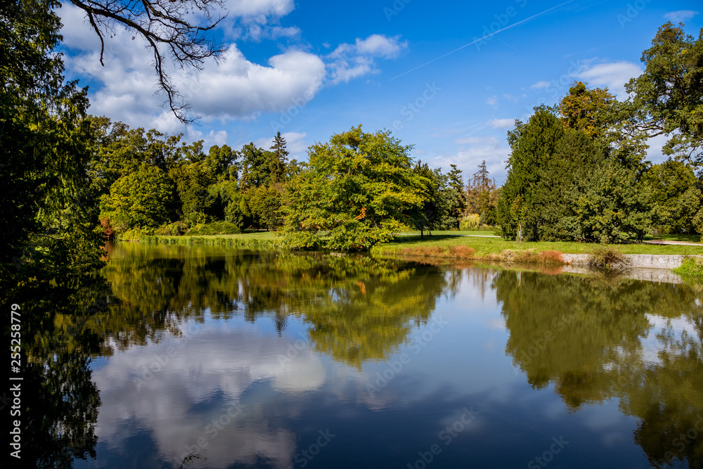 Lake and trees in Lednice castle park