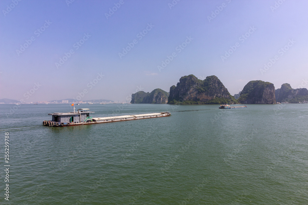 Beautiful panorama of Ha Long Bay (Descending Dragon Bay) popular tourist destination in Asia. Vietnam.