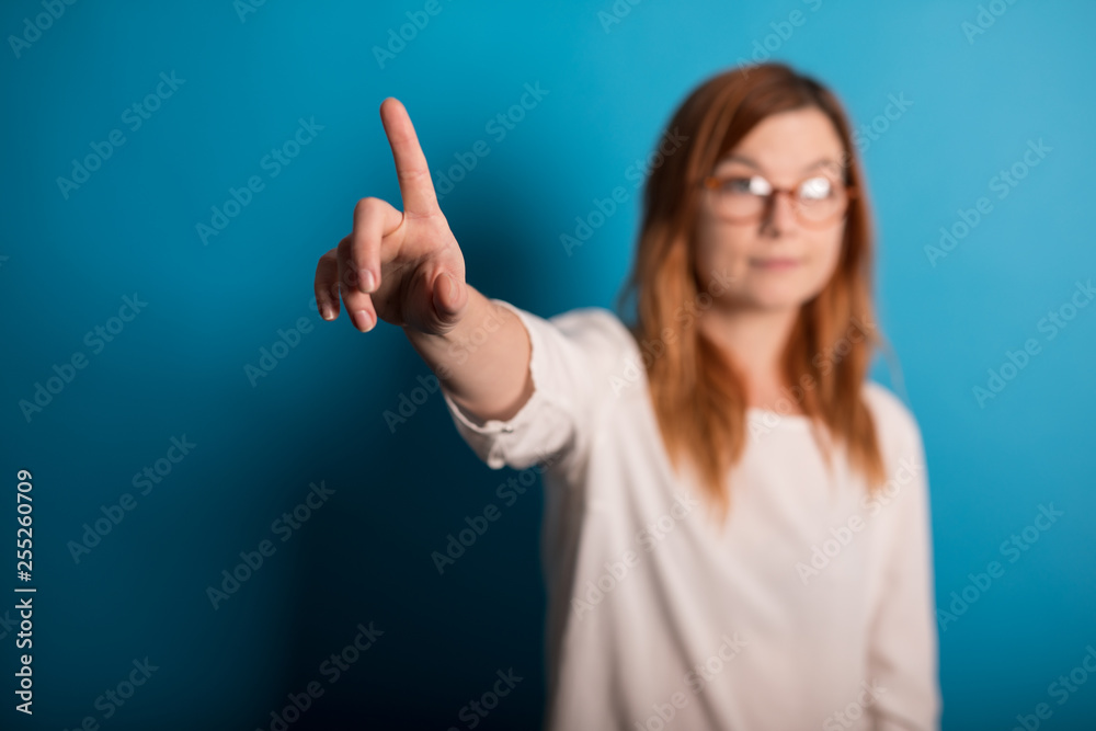 girl is touching with finger girl is touching with finger