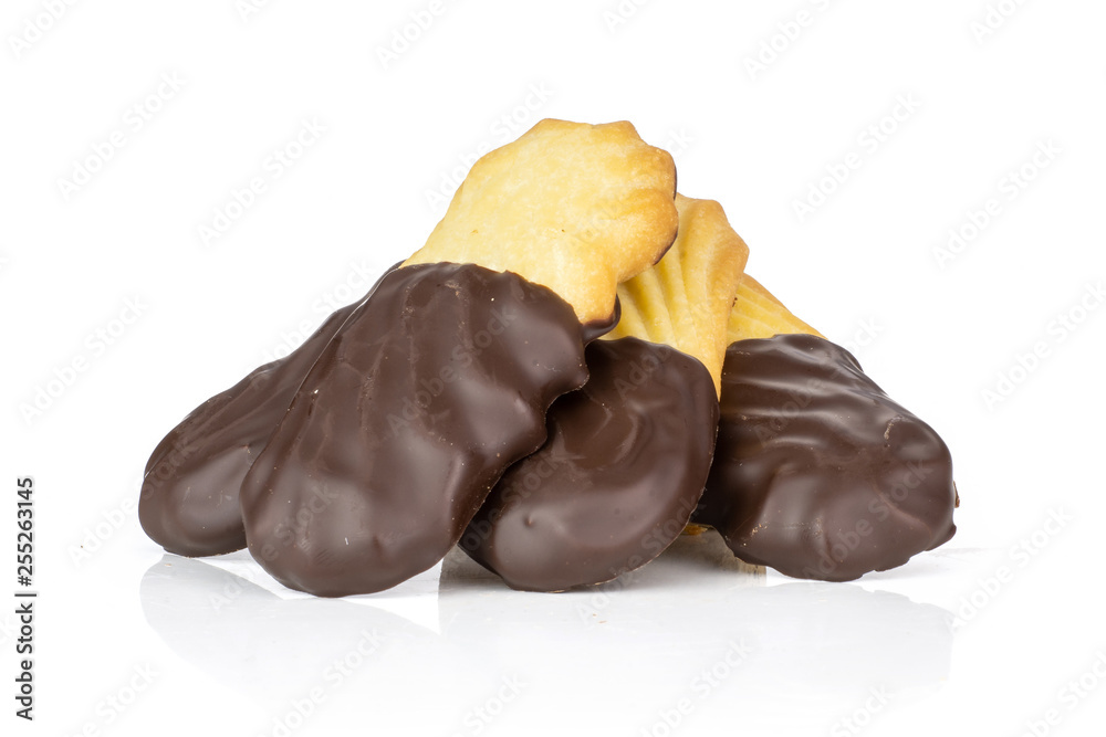 Group of four whole lazy cookie with chocolate isolated on white background Group of four whole lazy cookie with chocolate isolated on white background