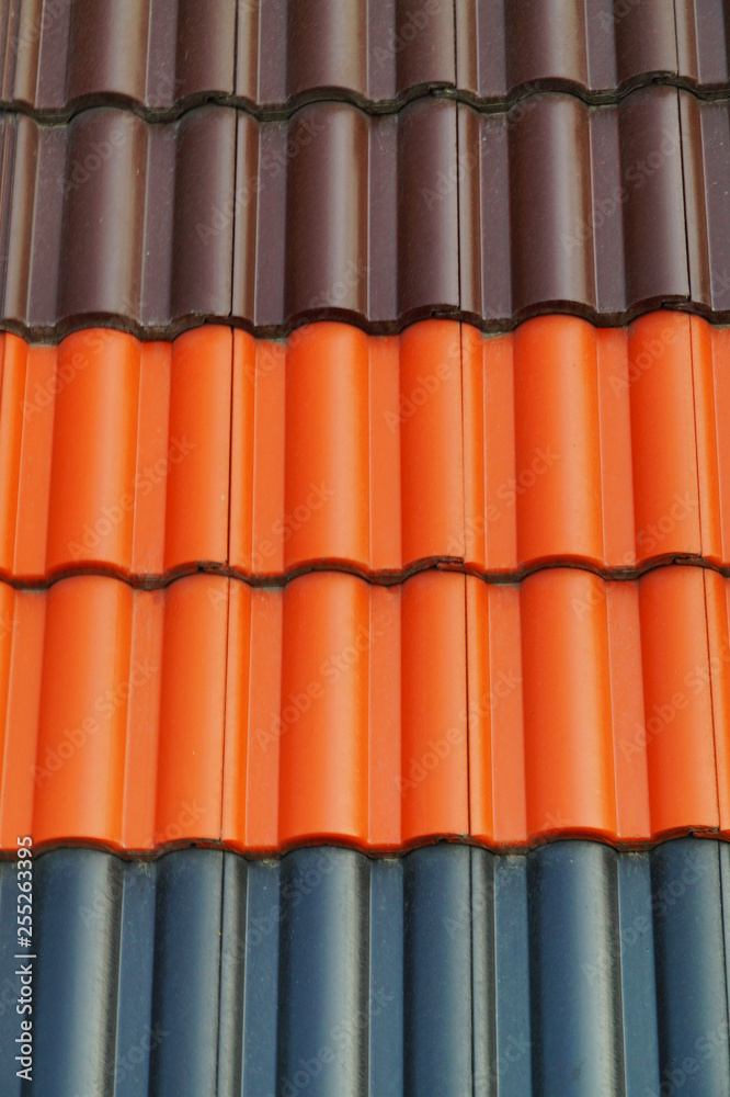 Soft roof, tiles. Different colors of shingles. Soft roof, tiles. Different colors of shingles.