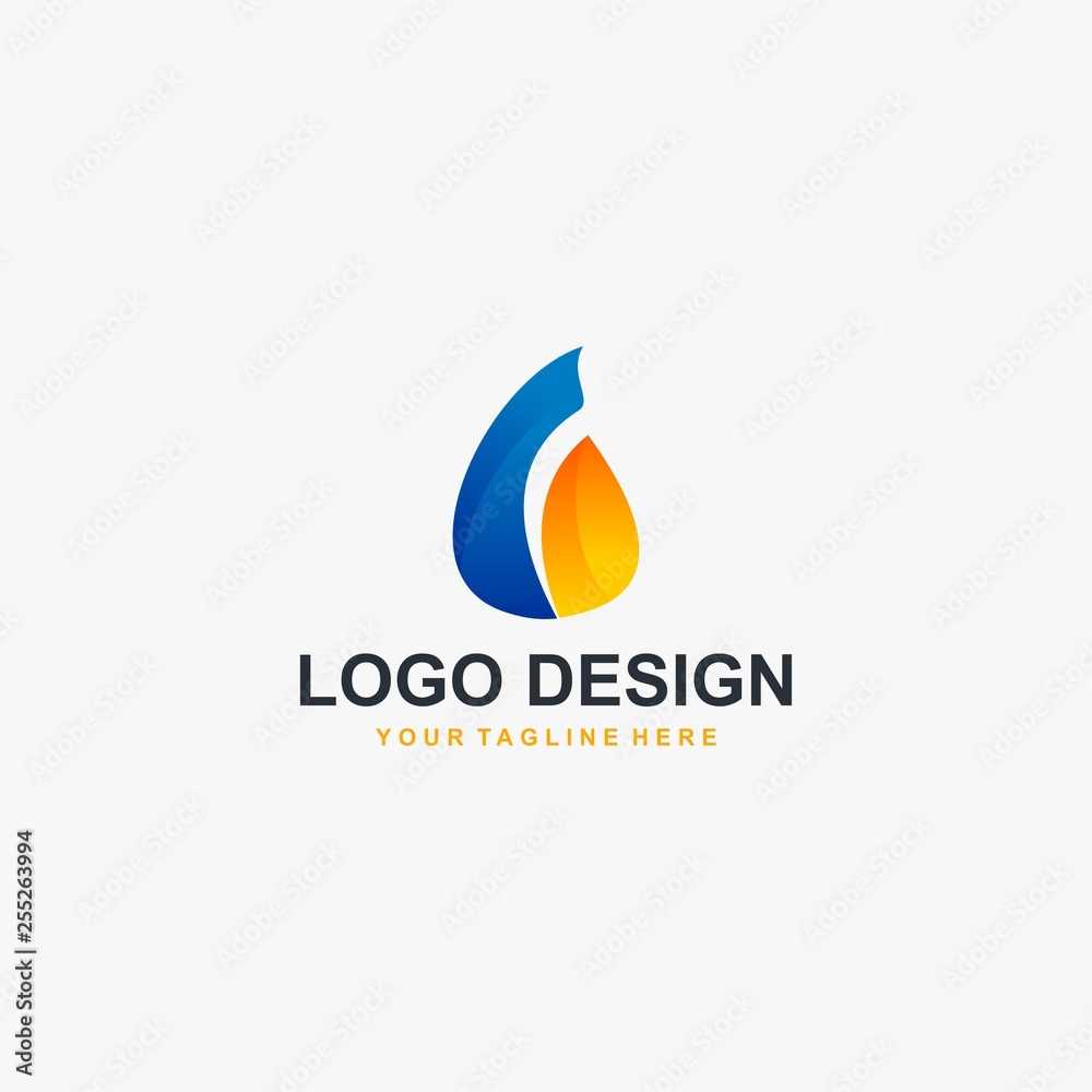 Gas energy fire logo design vector Gas energy fire logo design vector