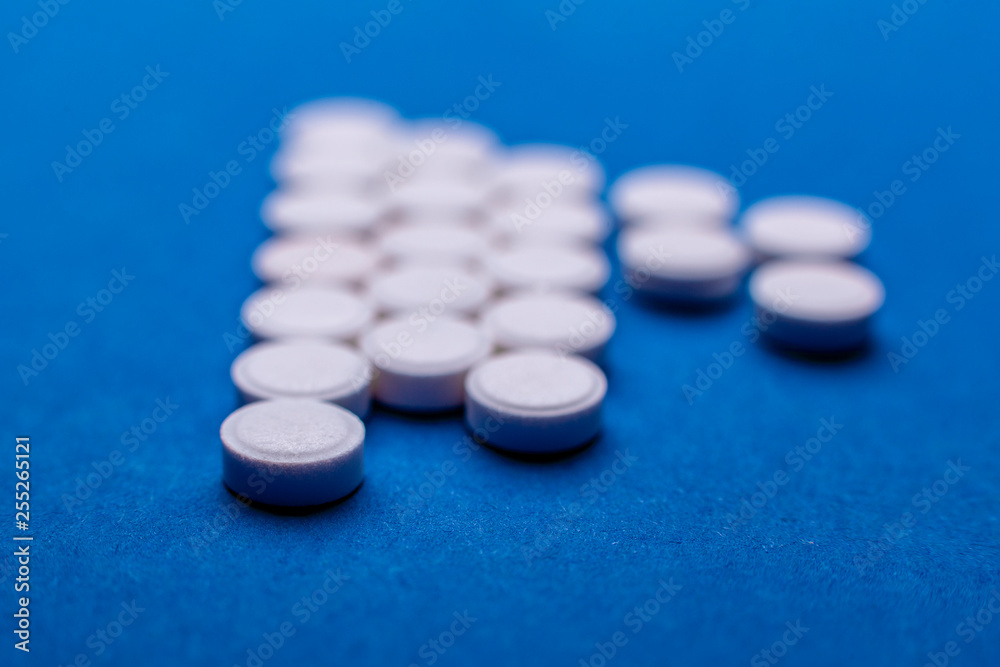 Pills medical background a over blue background