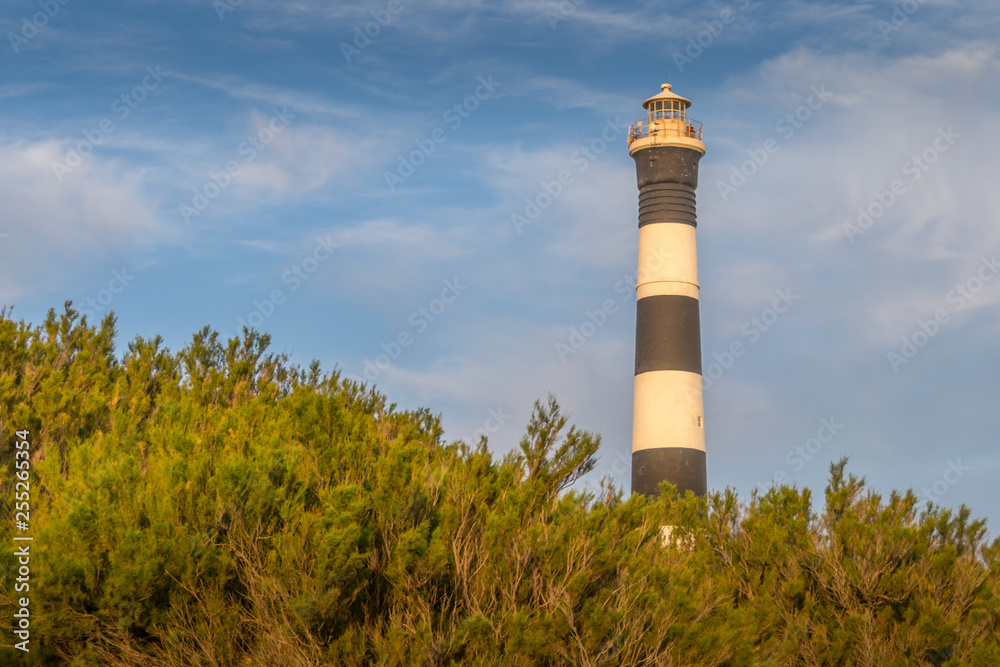 Lighthouse at sunset in Buenos Aires near Atlantic Ocean