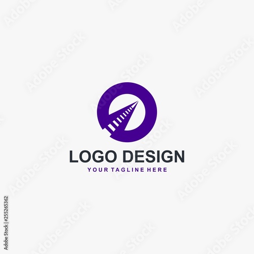 Train railway logo design vector