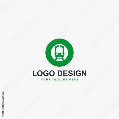 Train railway logo design vector