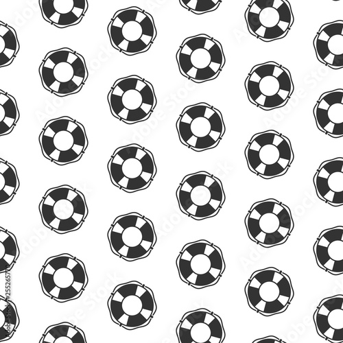 Seamless pattern with lifebuoy vector icons © olhakostiuk