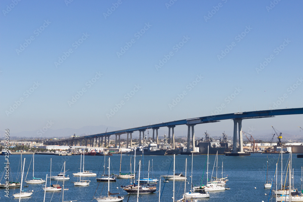 San Diego - Coronado Bridge, California, landscape city view