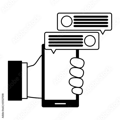 smarphone with speech bubbles