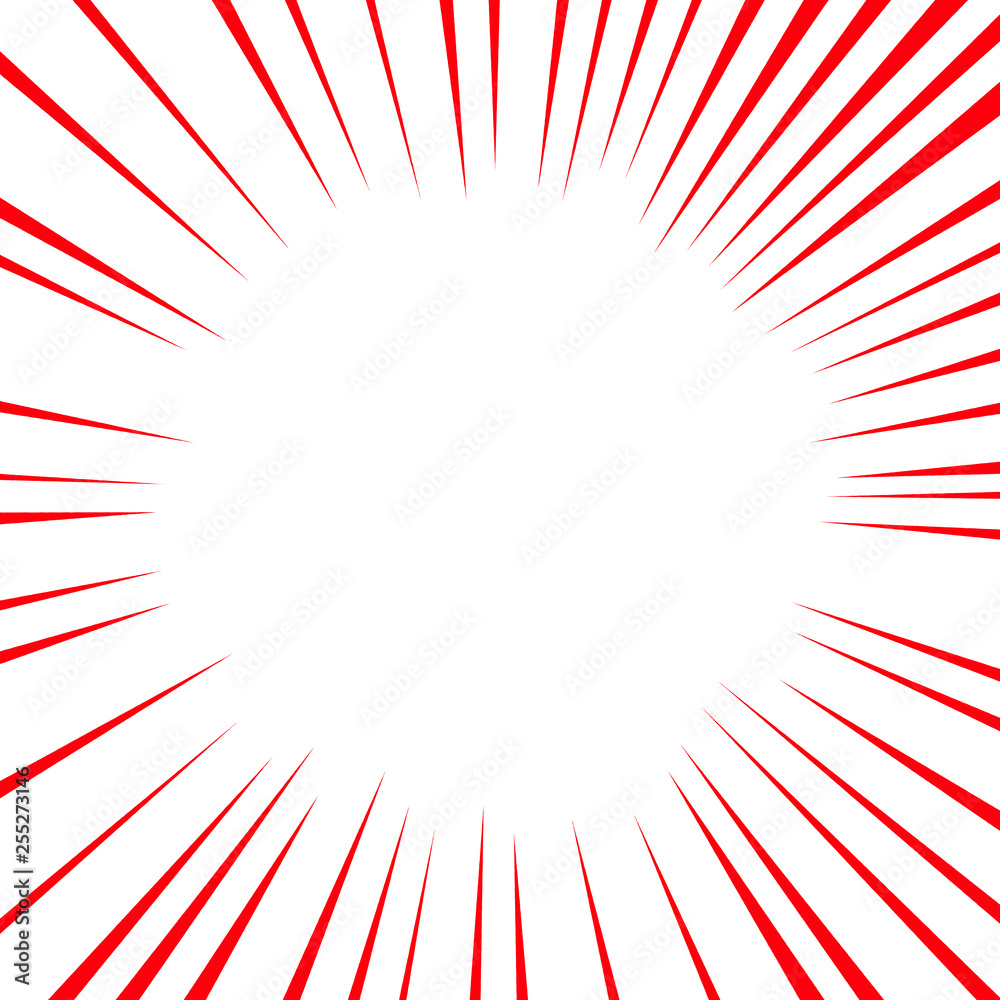 Thick concentrated line in a square.  effect line.　正方形の中の太い集中線。効果線