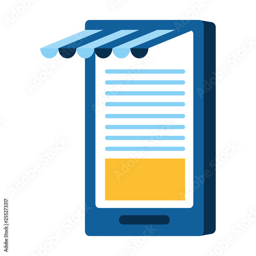 smarphone with ecommerce tent