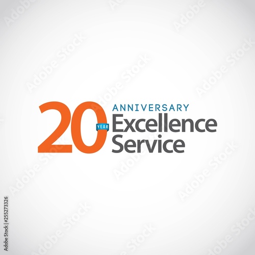 20 Year Anniversary Excellence Service Vector Template Design Illustration