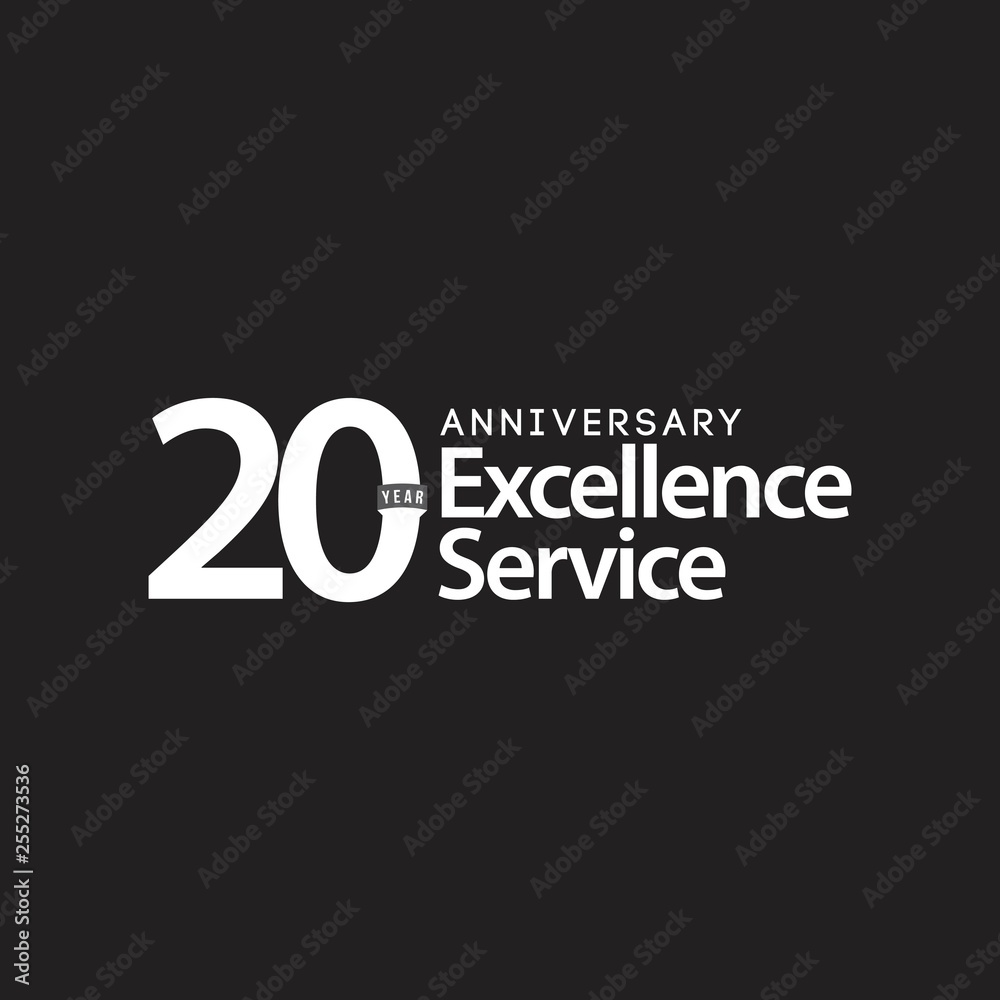20 Year Anniversary Excellence Service Vector Template Design Illustration