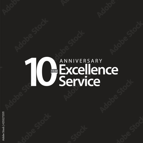 10 Year Anniversary Excellence Service Vector Template Design Illustration