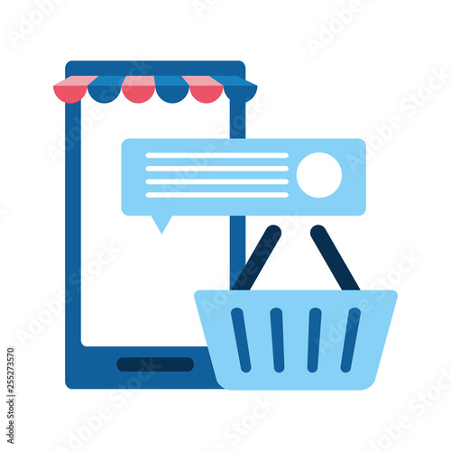 smarphone device with ecommerce icons