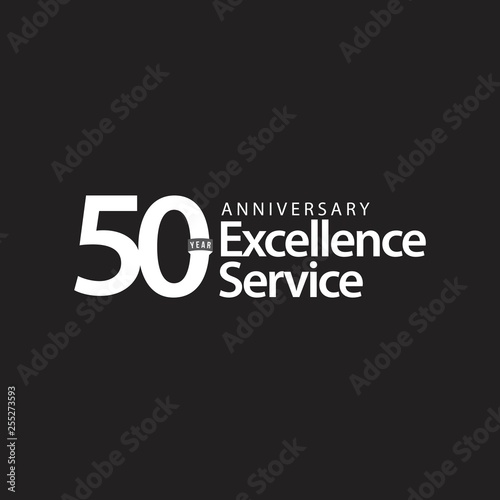 50 Year Anniversary Excellence Service Vector Template Design Illustration