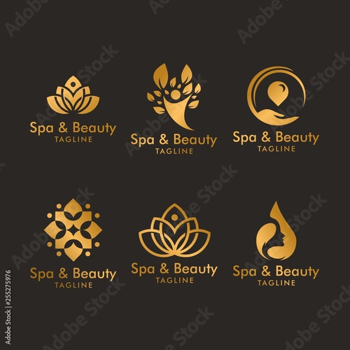 luxury lotus flower spa logo design inspiration