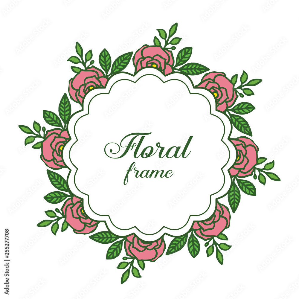 Vector illustration various shape leaf floral frame Vector illustration various shape leaf floral frame