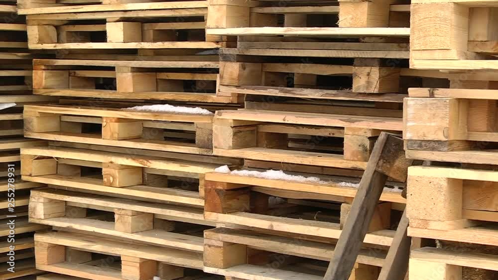 Stacks of wooden Europallets ready for use Stacks of wooden Europallets ready for use