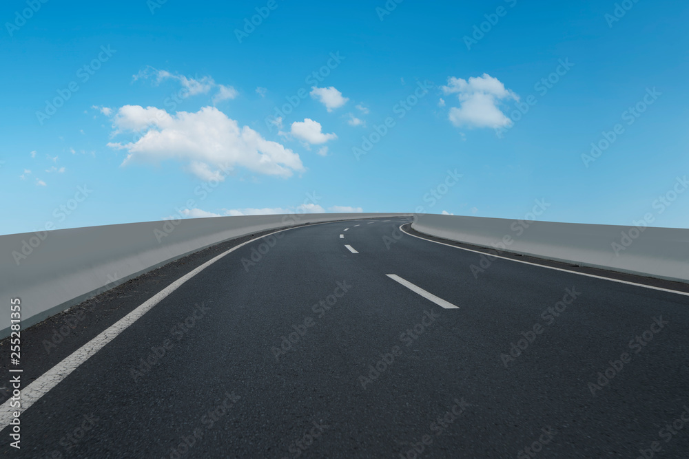 Road surface and sky cloud landscape..