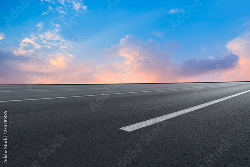 Road surface and sky cloud landscape..