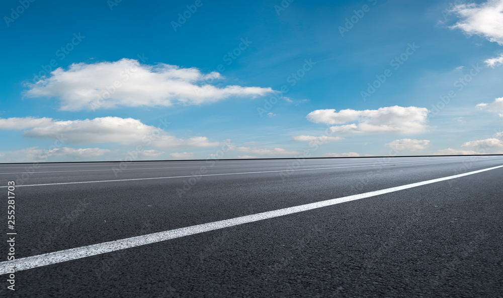 Fototapeta premium Road surface and sky cloud landscape..