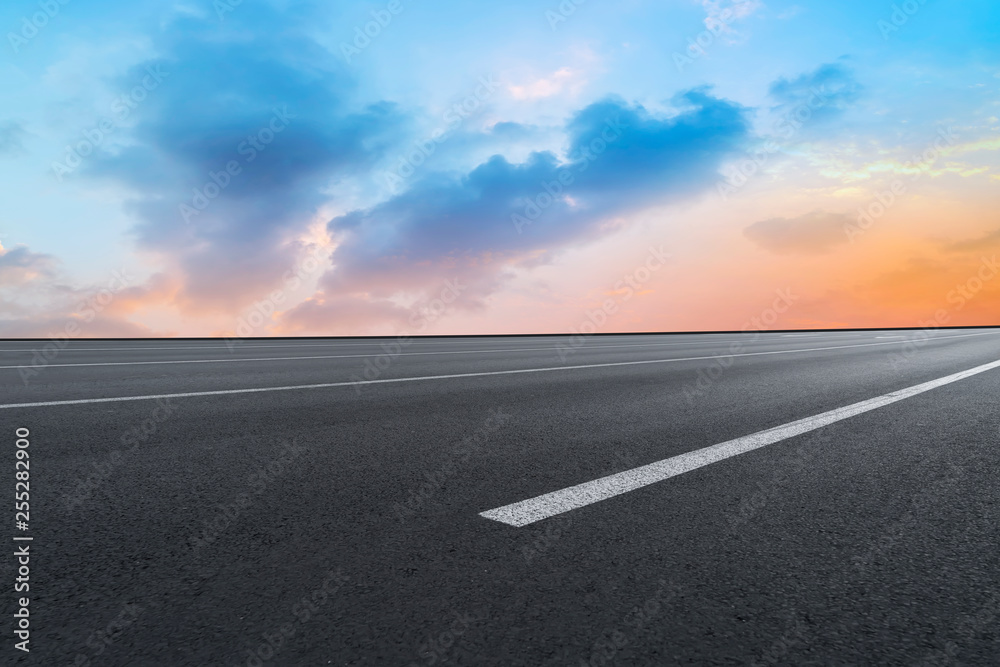 Road surface and sky cloud landscape..