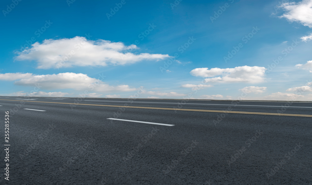 Fototapeta premium Road surface and sky cloud landscape..