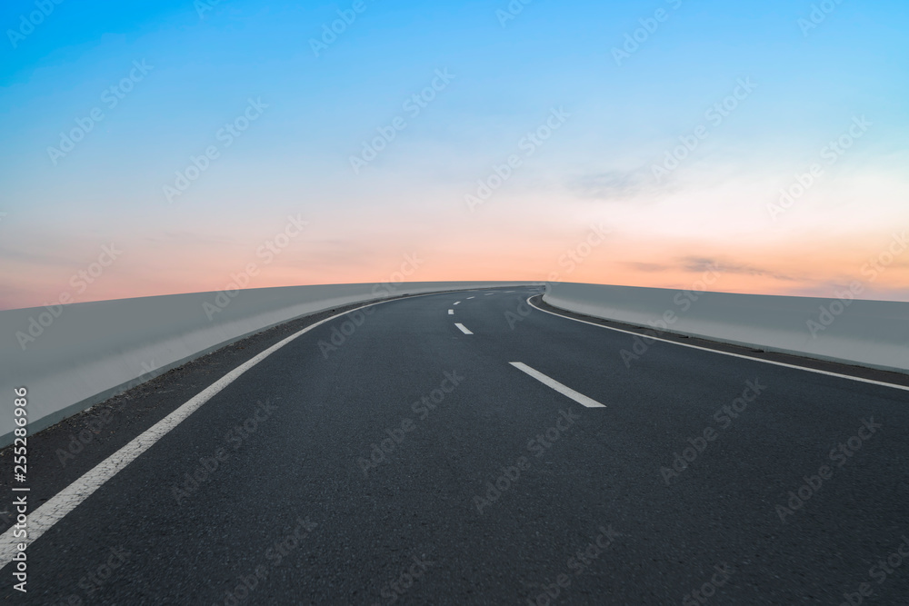 Road surface and sky cloud landscape..