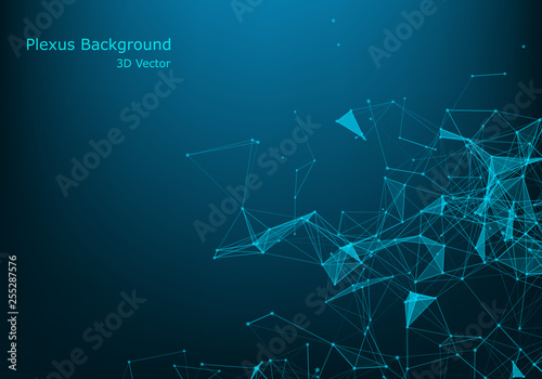 Geometric connected line and dots. Simple technology graphic background. Vector banner design.