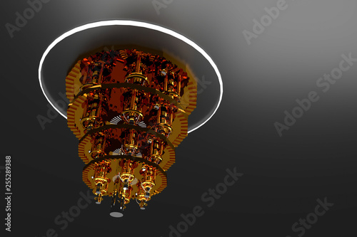 3d illustration of quantum computer