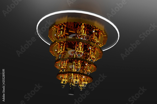 3d illustration of quantum computer