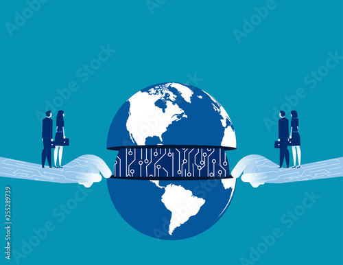 Global business technology. Concept business vector, innovation, IT Industry